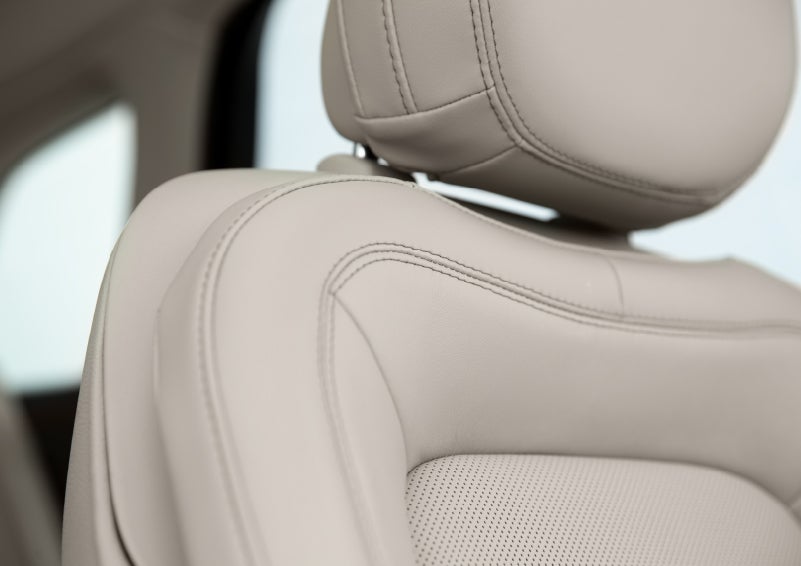 A detail shot of available leather-trimmed Perfect Position front seat shows off artistic details like luxe materials, precision stitching and supple curves | Mark Ficken Lincoln in Charlotte NC