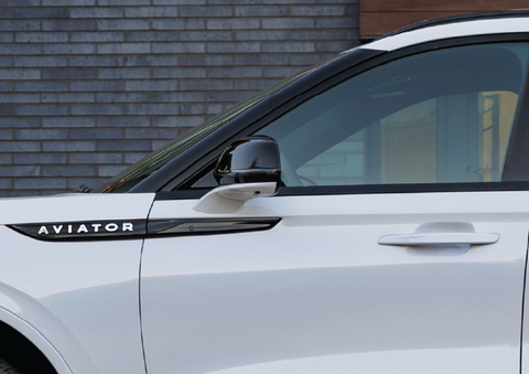 The driver’s door of a white 2025 Lincoln Aviator® SUV is showcased. | Mark Ficken Lincoln in Charlotte NC