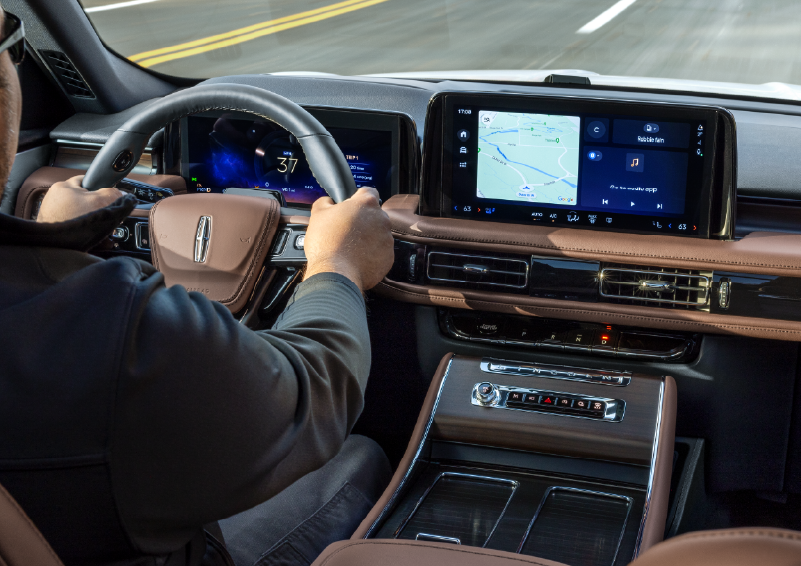 A person is driving a 2025 Lincoln Aviator® SUV from inside the cabin. | Mark Ficken Lincoln in Charlotte NC