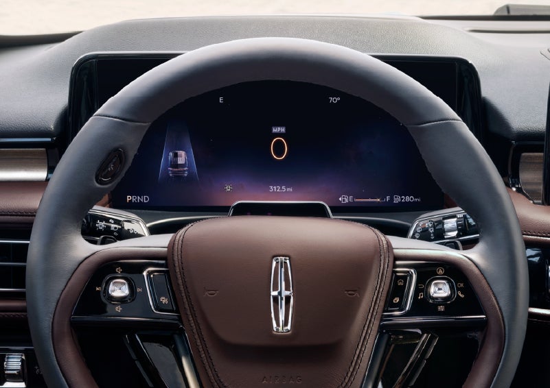 The driver’s information cluster display behind the steering wheel is shown. | Mark Ficken Lincoln in Charlotte NC